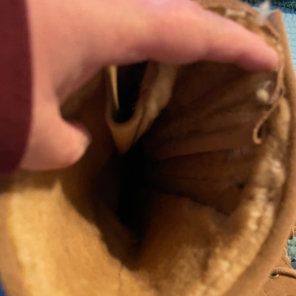 L.L. Bean Suede Leather Tan Tassel Fringe Sheepskin Boots 9 Medium Moccasin Cozy - Picture 9 of 12